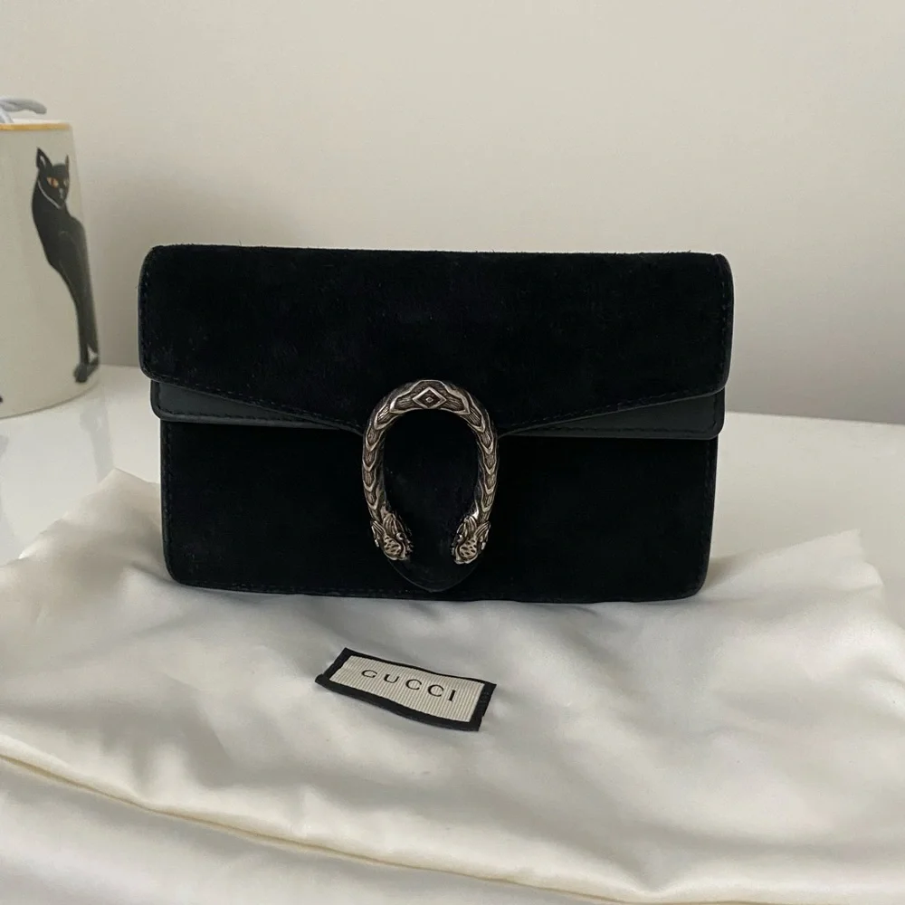 Gucci Super Mini Dionysus in Black Suede - Picture 1 of 8